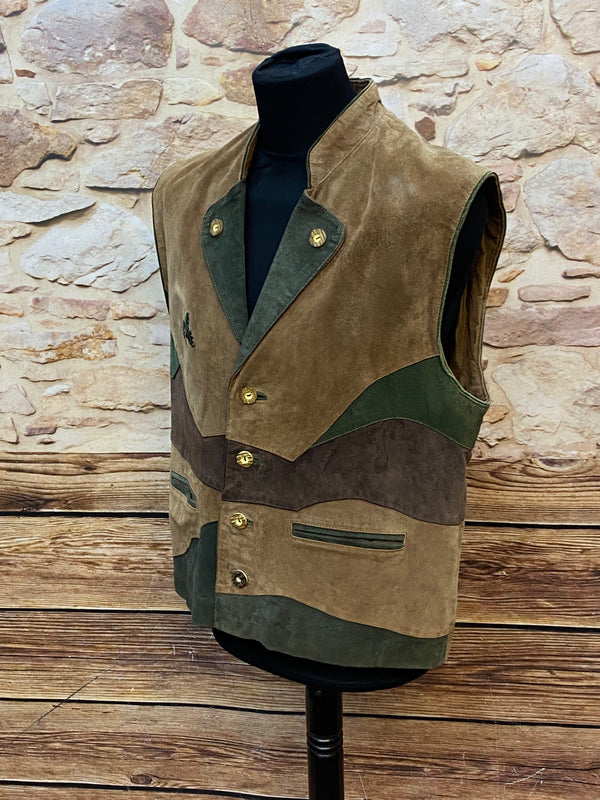 „Hochwertige Leder Trachtenweste Herren rustikal traditionell Vintage Look“
