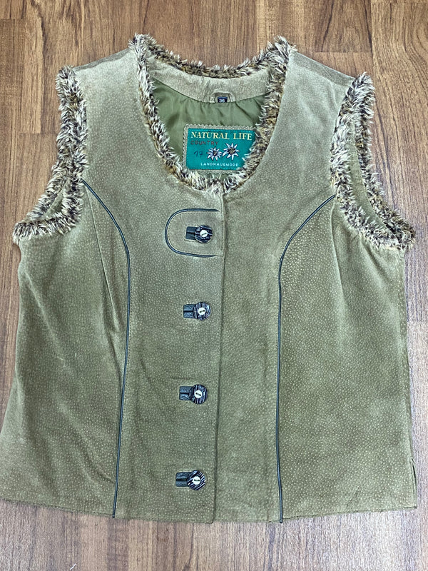 Trachtenweste Damen Größe 36 – 100 % Leder, Landhausstil, vintage