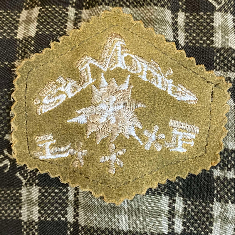 Trachtenweste Leinen Leder grün beige Vintage mit Stickerei