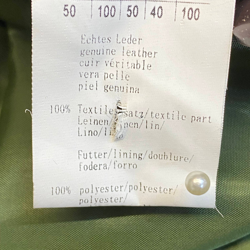 Vintage Trachtenweste Leder Braun/Grün mit Jagdmotiv Stickerei – Gr. 50, Ansicht 5