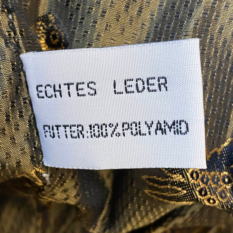 Vintage Trachtenweste Leder Beige mit Stickerei – Gr. 52