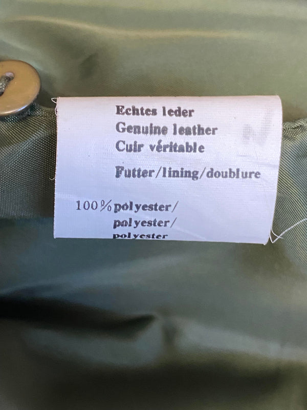 Vintage Trachtenweste Herren Leder grün beige Gr. 52 – echtes Leder Unikat, Ansicht 5