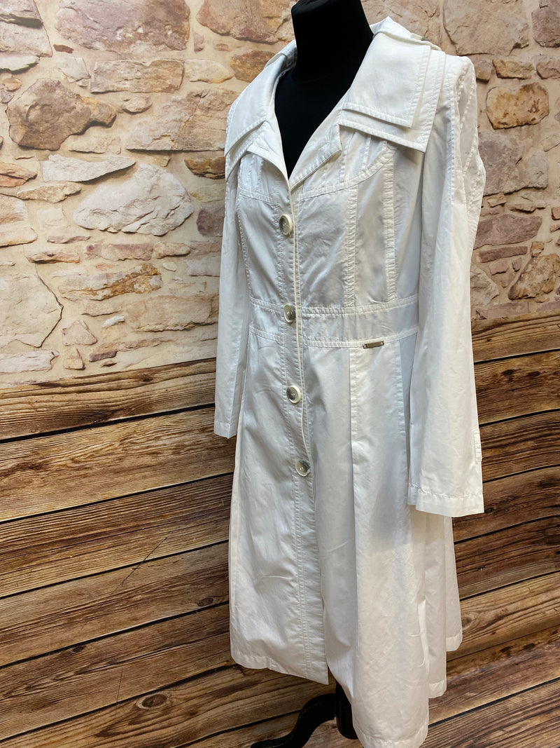 Trench mi-long taille 36 blanc, vintage 