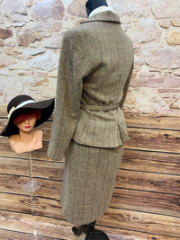 Vintage Tweed-Kostüm – Eleganz im Oldtimer-Stil Gr.38