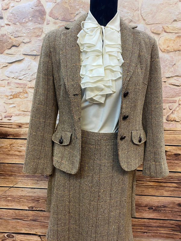 Vintage Tweed-Kostüm – Eleganz im Oldtimer-Stil Gr.38, Ansicht 2