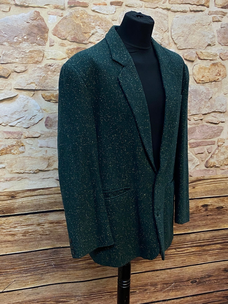 veste vintage, veste en tweed taille 50 homme en vert