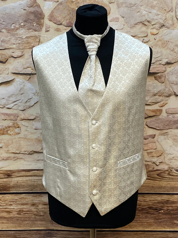 „Cremefarbene Tziacco Hochzeitsweste mit Blumenmuster für Bräutigam elegante festliche Herrenmode“