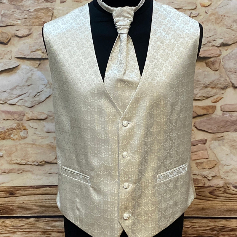 „Cremefarbene Tziacco Hochzeitsweste mit Blumenmuster für Bräutigam elegante festliche Herrenmode“