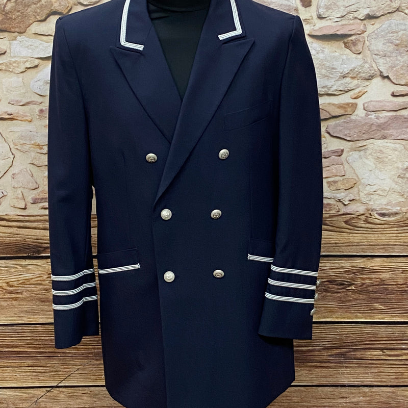 Lange Uniformjacke, Page, Hotel, Uniform Gr.48 dunkelblau