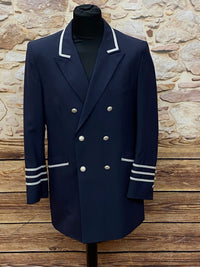 Lange Uniformjacke, Page, Hotel, Uniform Gr.48 dunkelblau