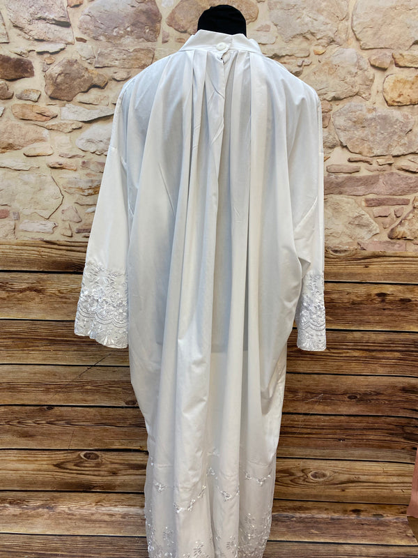 Unterkleid für Nikolaus- oder Bischofskostüm, Weiß, Spitze, Gr. XL