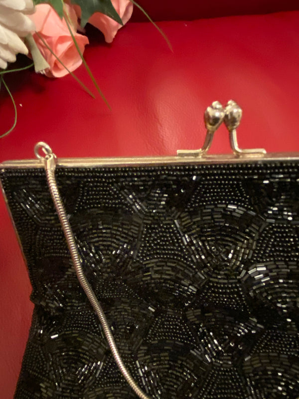 Vintage Abendtasche mit Pailletten und Perlenstickerei