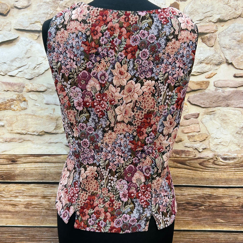 Vintage Damen Weste mit floralem Muster | Gobelin-Stil Gr.46, Ansicht 3
