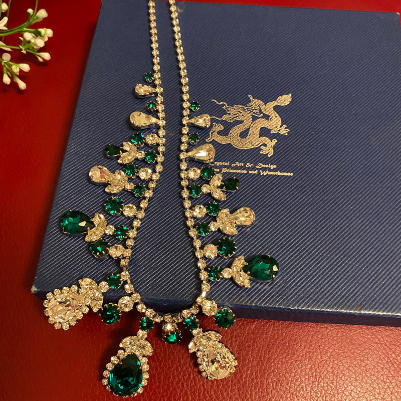 Vintage Schmuckset mit Collier, Armband und Ohrclips