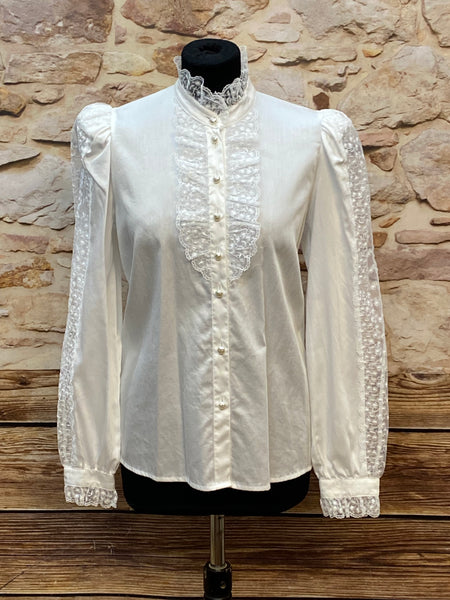 Rüschenbluse weiß Gr.38 Viktorianisch Gothic Steampunk