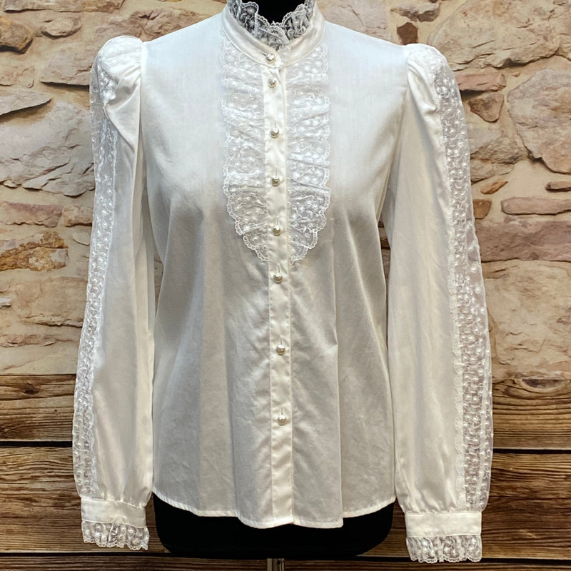 Rüschenbluse weiß Gr.38 Viktorianisch Gothic Steampunk