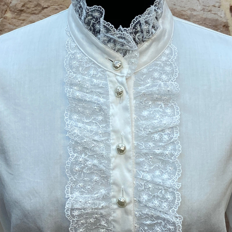 Rüschenbluse weiß Gr.38 Viktorianisch Gothic Steampunk