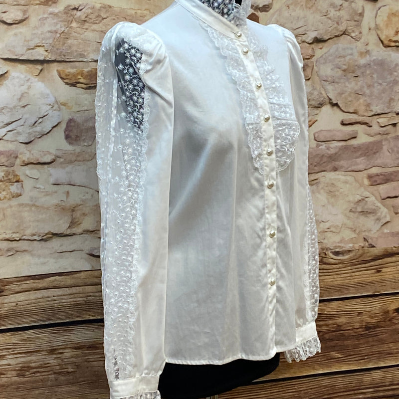 Rüschenbluse weiß Gr.38 Viktorianisch Gothic Steampunk