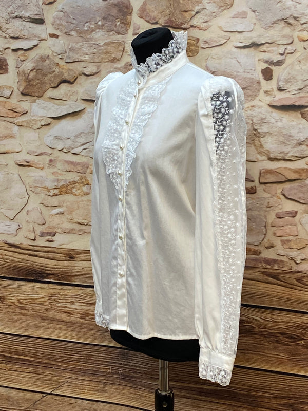 Rüschenbluse weiß Gr.38 Viktorianisch Gothic Steampunk
