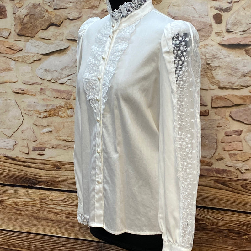 Rüschenbluse weiß Gr.38 Viktorianisch Gothic Steampunk