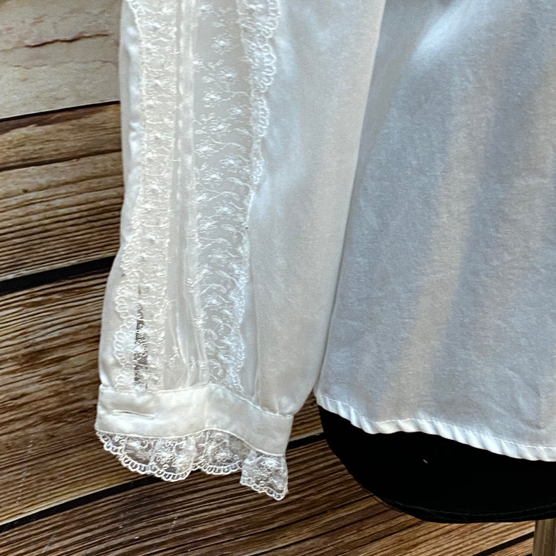 Steampunk-Bluse mit Rüschen weiß Viktorianisch Gothic Gr.36