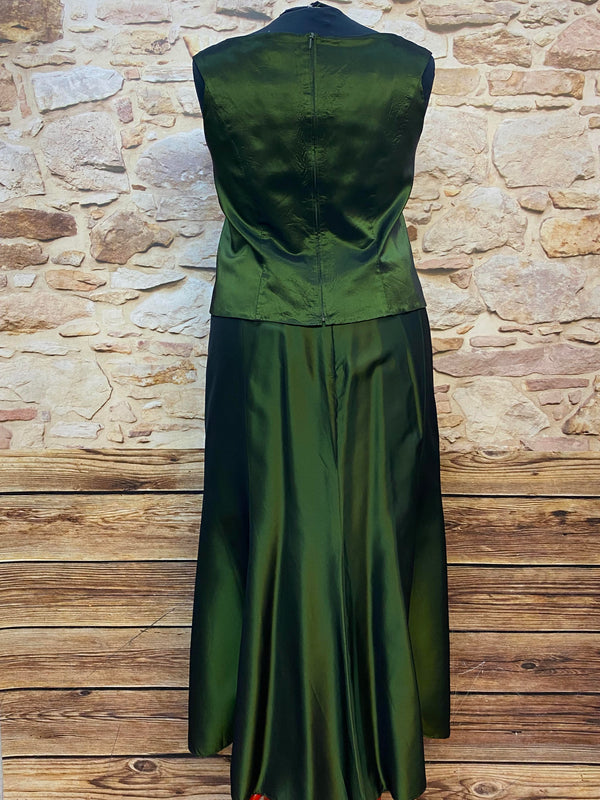 „Rückansicht Abendkleid grün mit Reißverschluss“