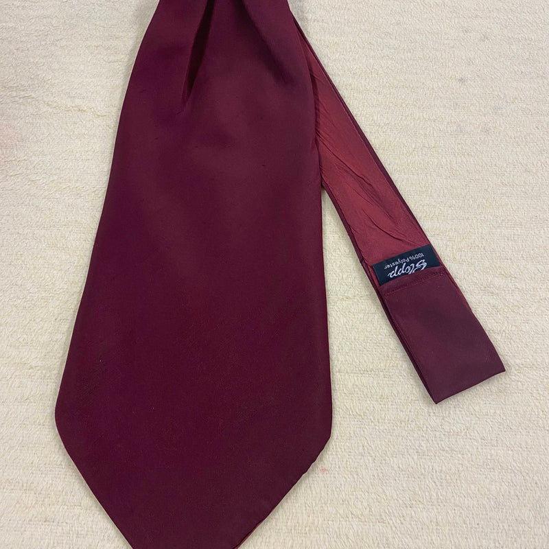 „Vintage Ascot Krawatte Herren in Bordeauxrot mit eleganter schlichter Optik“