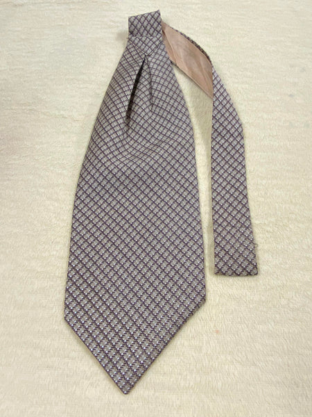 „Vintage Ascot Krawatte Herren mit Hahnentritt-Muster in Beige und Braun“