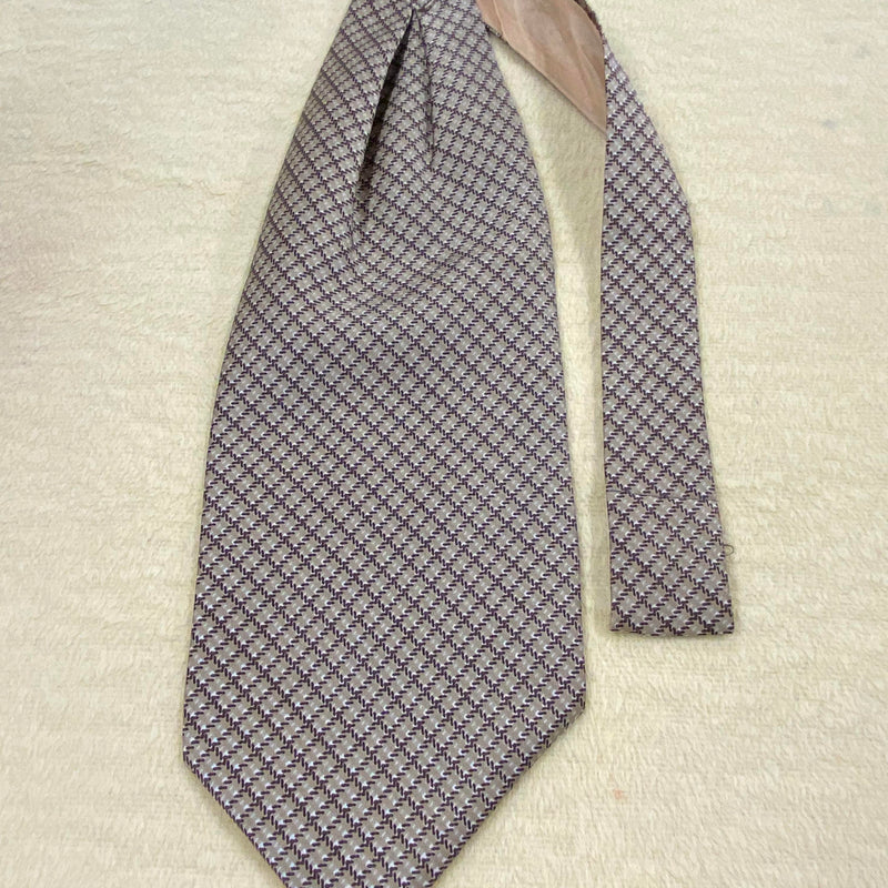„Vintage Ascot Krawatte Herren mit Hahnentritt-Muster in Beige und Braun“