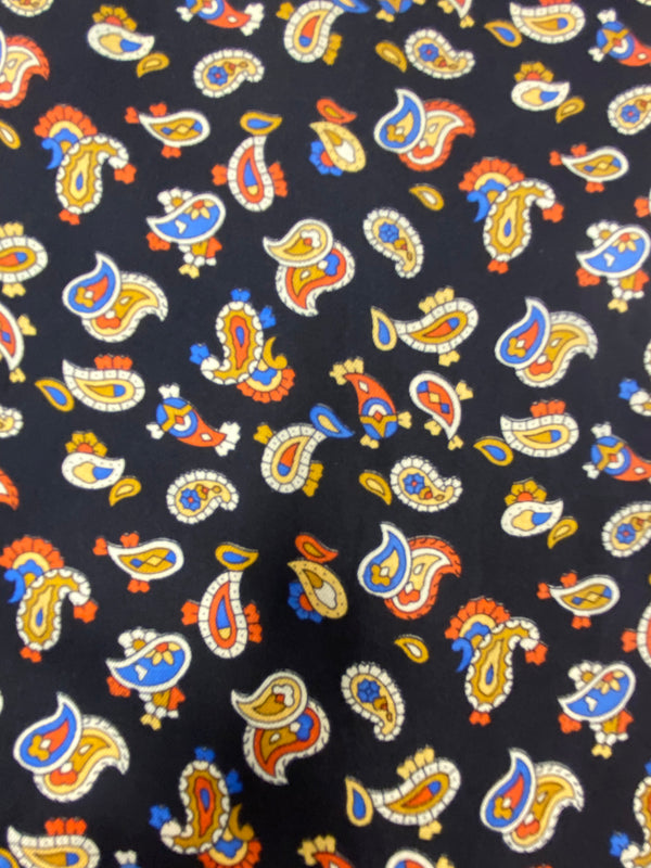 Vintage Ascot Krawatte Paisley Schwarz Bunt – Retro Schalkrawatte Herren, Ansicht 2