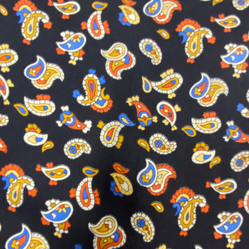 Vintage Ascot Krawatte Paisley Schwarz Bunt – Retro Schalkrawatte Herren, Ansicht 2