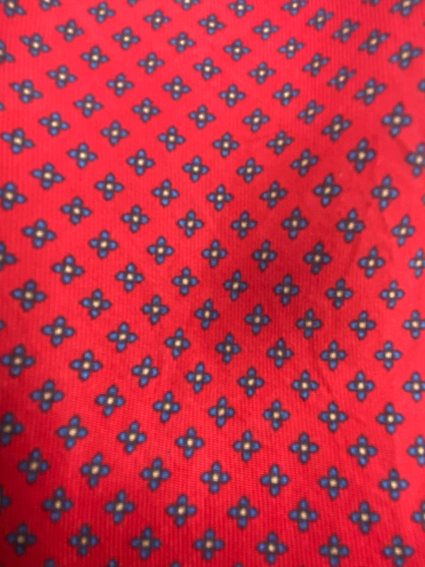 „Vintage Herren Ascot Krawatte mit geometrischem Muster in Rot“