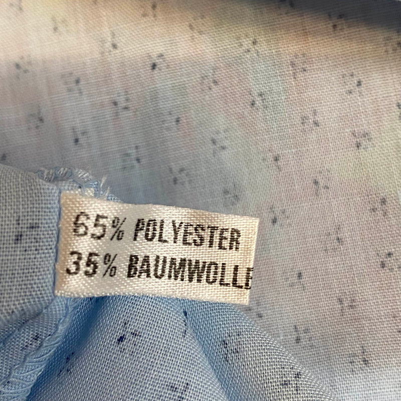Vintage Bluse Damen Gr. 42 Hellblau Stehkragen Retro Stil, Ansicht 5