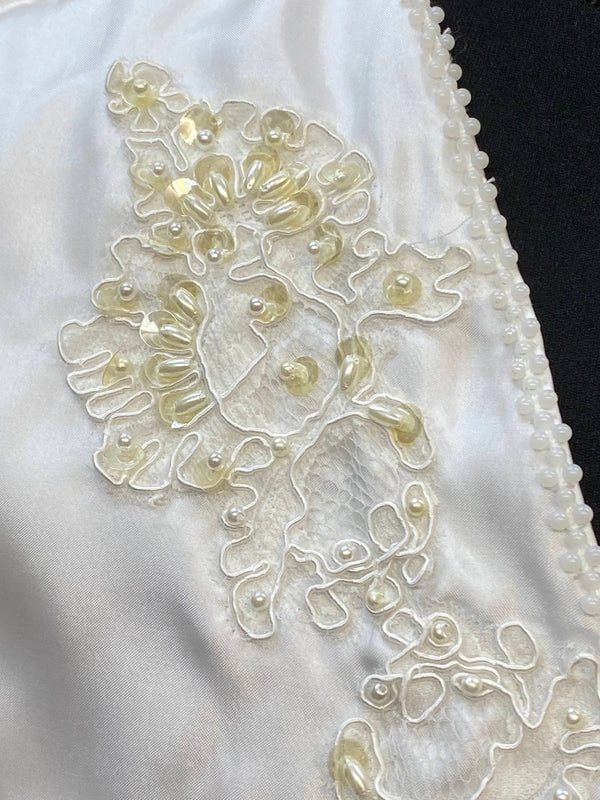 Vintage Braut Bolero Jacke Ivory mit Perlenstickerei – Gr. 42, Ansicht 2