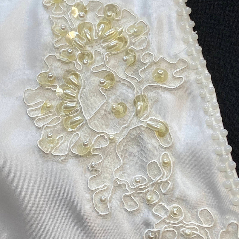 Vintage Braut Bolero Jacke Ivory mit Perlenstickerei – Gr. 42, Ansicht 2