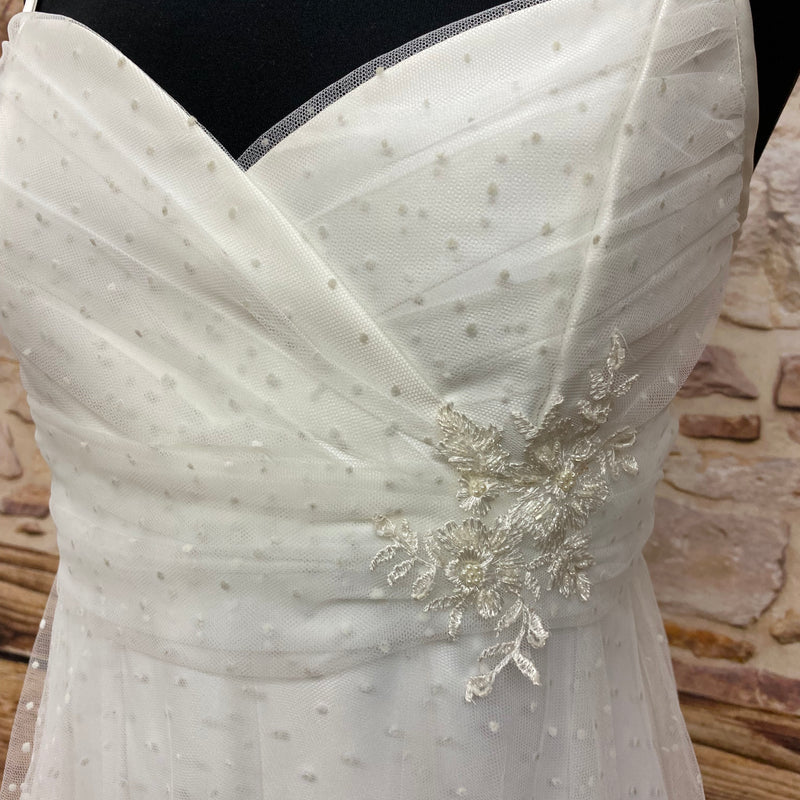 „Vintage Brautkleid kurz ivory Tüll Lilly Gr 42 Nahansicht