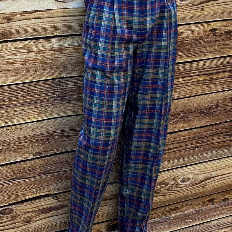 „Vintage Herrenhose kariert bunt Bundfalte hohe Taille Retro Stil“