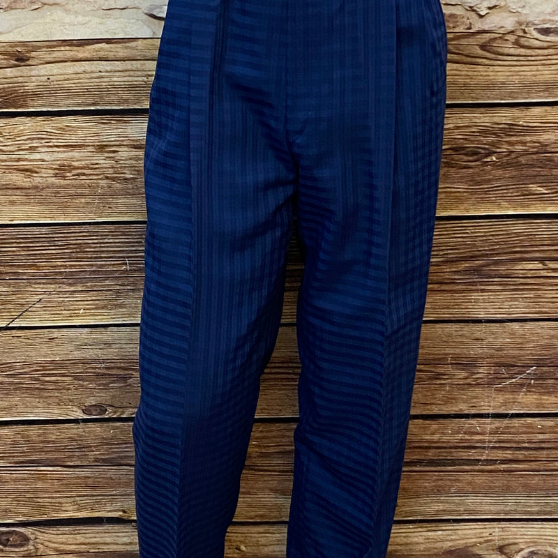 „Vintage Bundfaltenhose Navy mit Shadow Streifen High Waist Herren Gr 50“