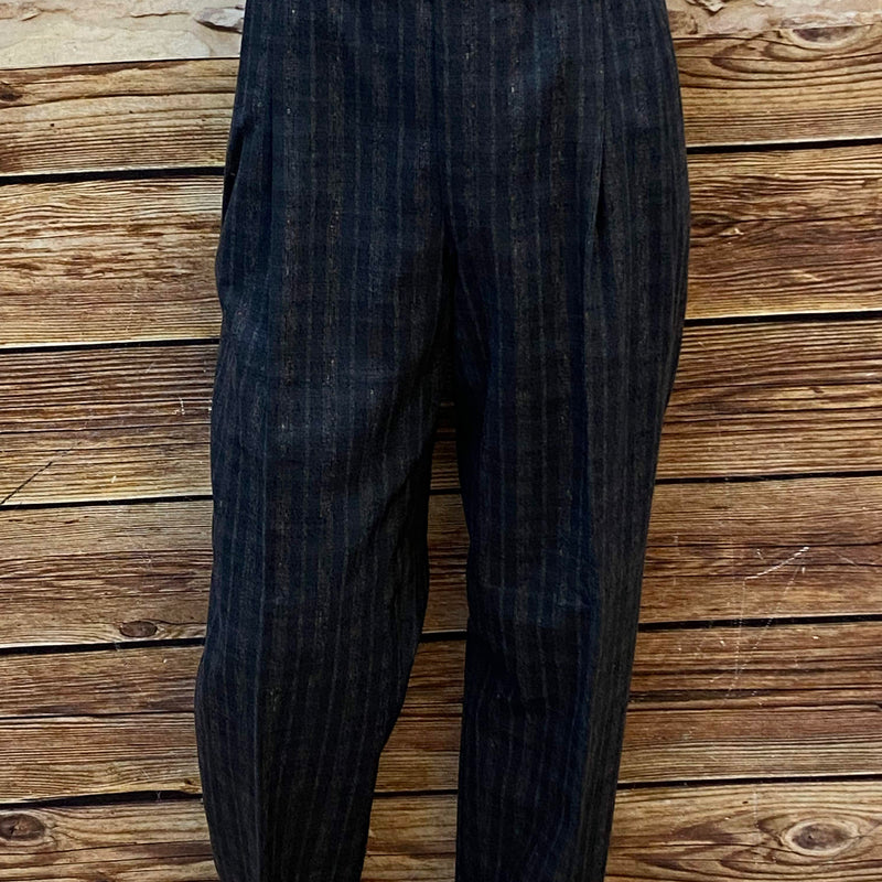 „Vintage Bundfaltenhose Wolle grau blau meliert High Waist Herren Gr 54“
