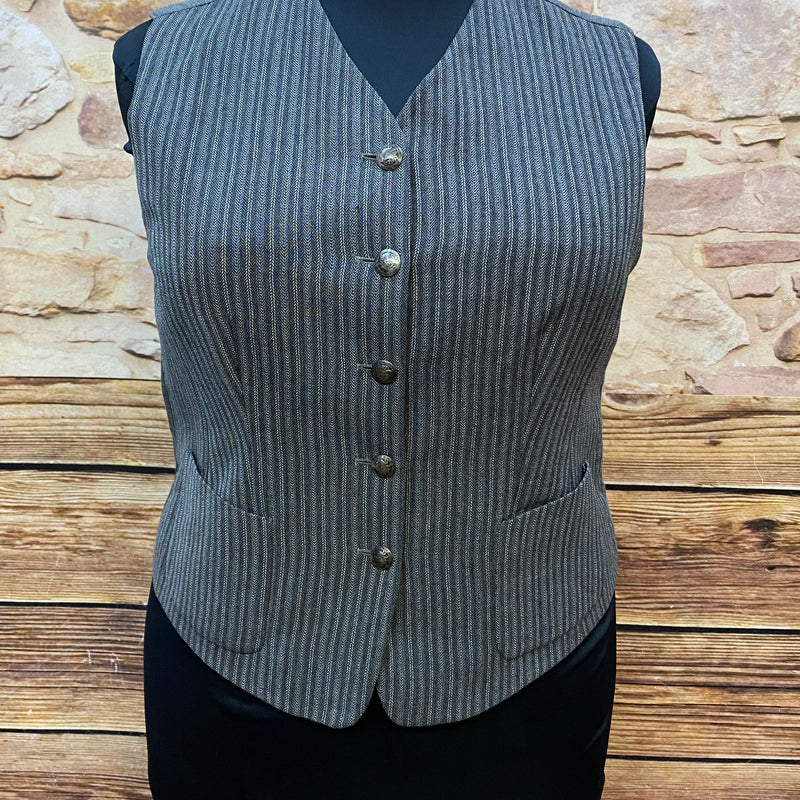 „Vintage Damenweste 20er Jahre Stil grau Fischgrat Schurwolle elegante Weste Damen“