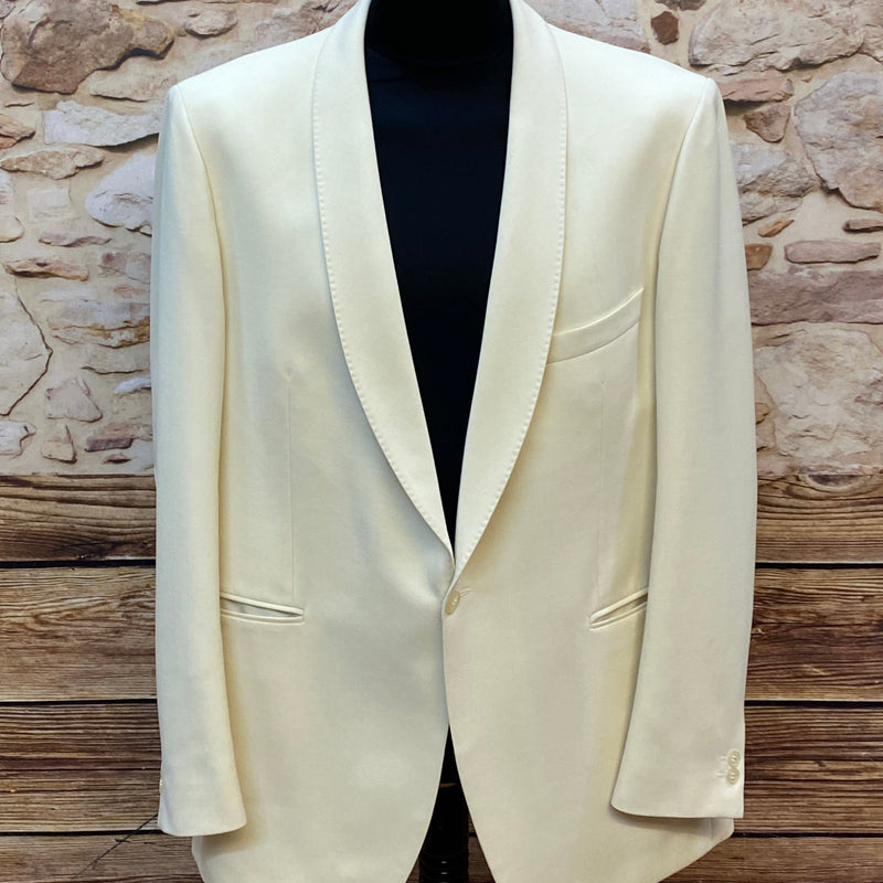 „Vintage Dinner Jacke creme Größe 56 Schurwolle Smoking Sakko elegant Hochzeit“
