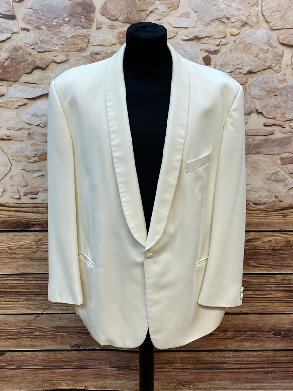 „Vintage Dinner Jacke creme Größe 58 Schurwolle Smoking Sakko Hochzeit elegant“
