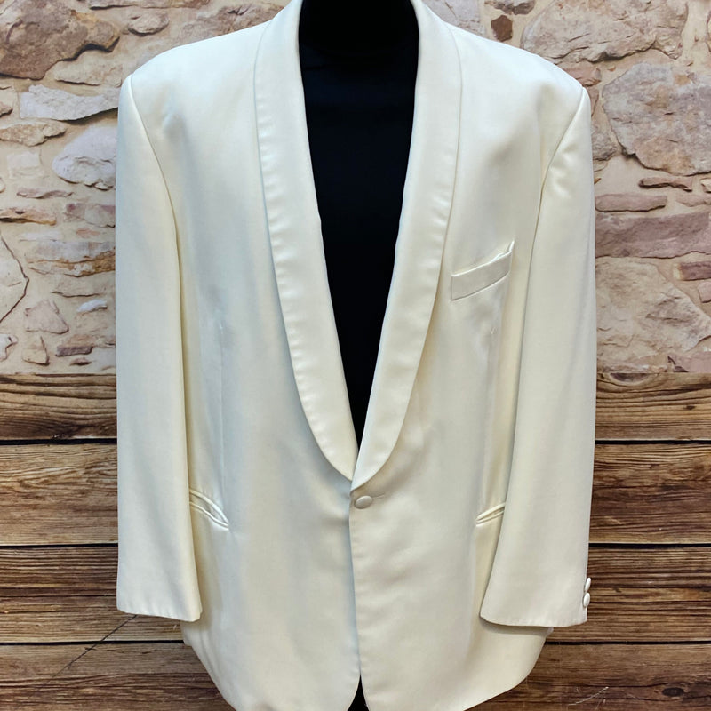 „Vintage Dinner Jacke creme Größe 58 Schurwolle Smoking Sakko Hochzeit elegant“