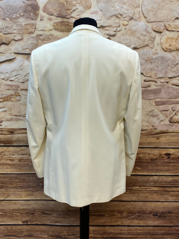 „Vintage Smoking Jacke creme Schurwolle festliches Herren Sakko Hochzeit“