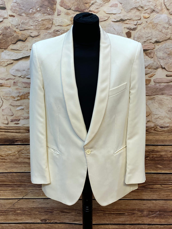 „Vintage Dinner Jacke creme Schurwolle Größe 50 Smoking Sakko elegant Hochzeit“
