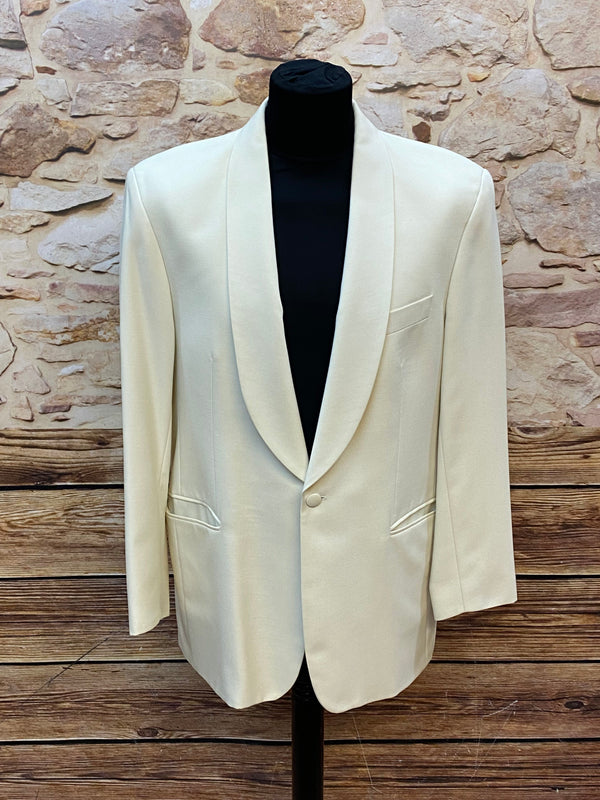 „Vintage Dinner Jacke creme Größe 52 Schurwolle Smoking Sakko elegant Hochzeit“