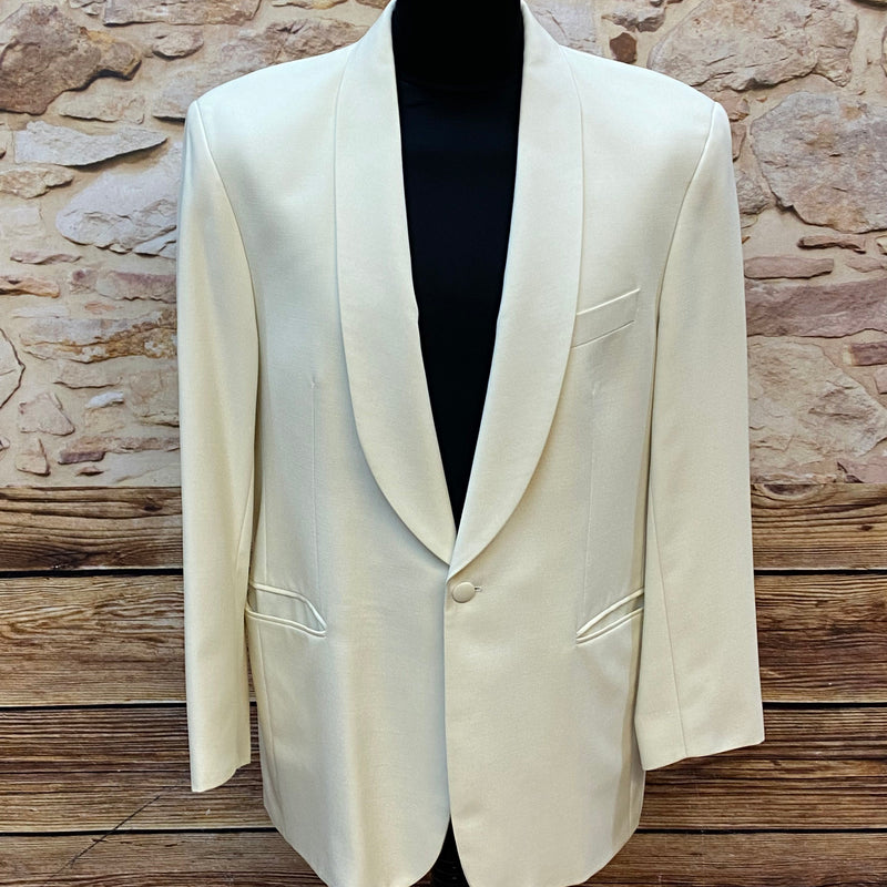 „Vintage Dinner Jacke creme Größe 52 Schurwolle Smoking Sakko elegant Hochzeit“