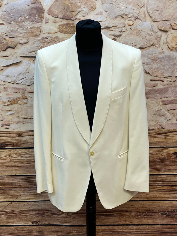 „Vintage Dinner Jacke creme Schurwolle Smoking Sakko Hochzeit elegant Herren“