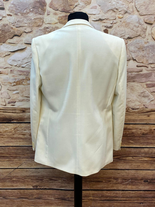 „Vintage Smoking Jacke creme Schurwolle festliche Herren Hochzeit Sakko“