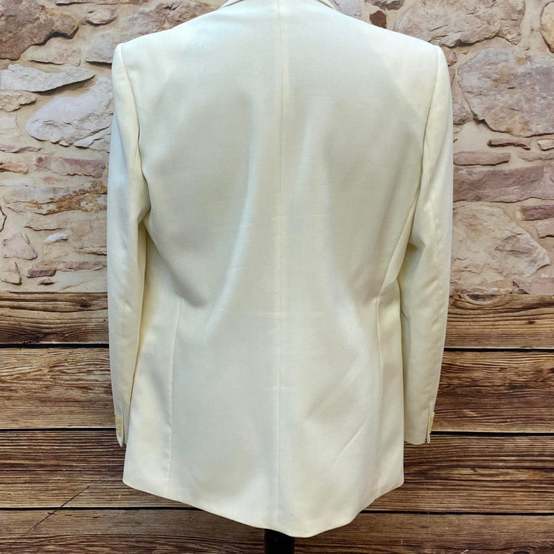 „Vintage Smoking Jacke creme Schurwolle festliche Herren Hochzeit Sakko“